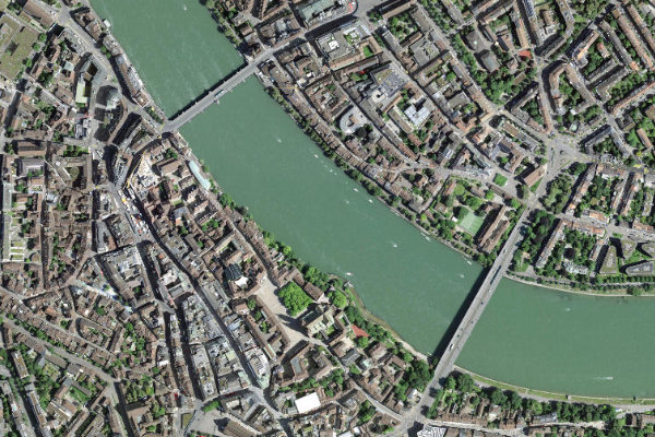 Immagine satellitare dei dintorni di Rhein (Basel)
