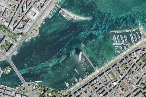 Immagine satellitare dei dintorni di Genève – Rade / Quai du Mont-Blanc