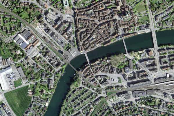 Immagine satellitare dei dintorni di Aare Solothurn – Altstadt (Wengibrücke)