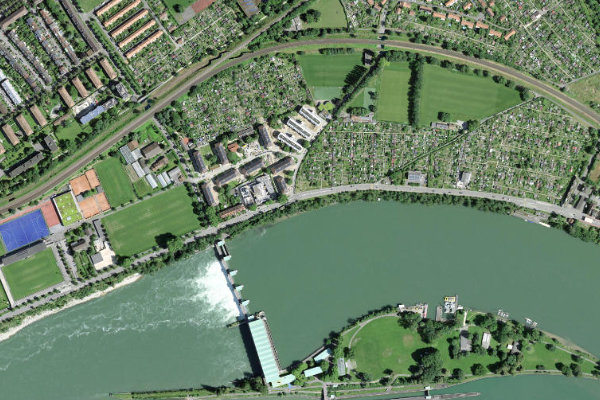Immagine satellitare dei dintorni di Birs (Birsfelden)