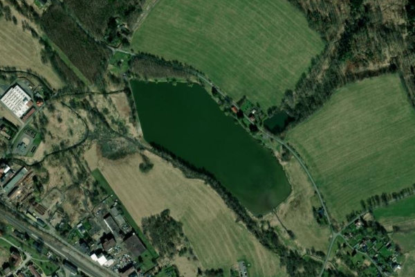 Immagine satellitare dei dintorni di Šluknovský rybník