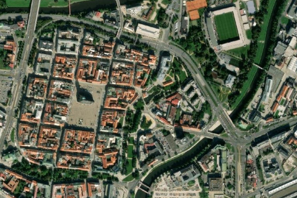 Immagine satellitare dei dintorni di Radbuza (Pilsen)
