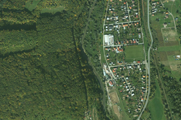 Immagine satellitare dei dintorni di Delne (Haniska)