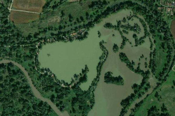 Immagine satellitare dei dintorni di Mura Carp Lakes (Muraszemenye)