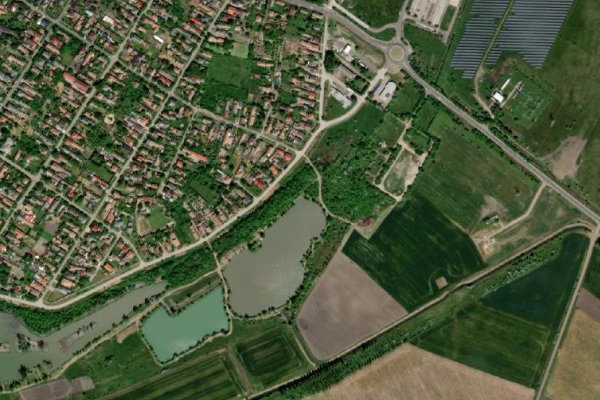 Immagine satellitare dei dintorni di Püspökladányi jóléti tavak