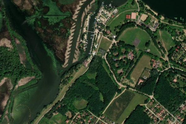 Immagine satellitare dei dintorni di Tisza-tó (Poroszló–Tiszafüred)