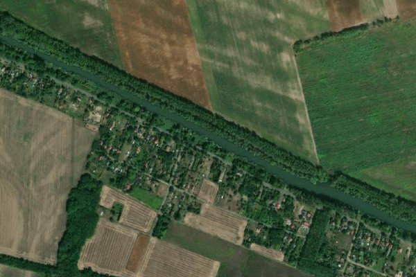 Immagine satellitare dei dintorni di Kiskunsági Öntöző-főcsatorna