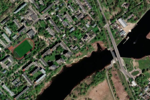 Immagine satellitare dei dintorni di Laivu centrs
