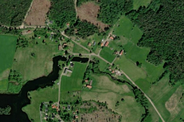 Immagine satellitare dei dintorni di Vallbyån – Hosjön