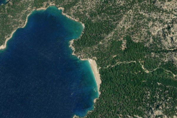 Immagine satellitare dei dintorni di Paradise Beach