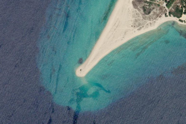 Immagine satellitare dei dintorni di Ákra Kassándras