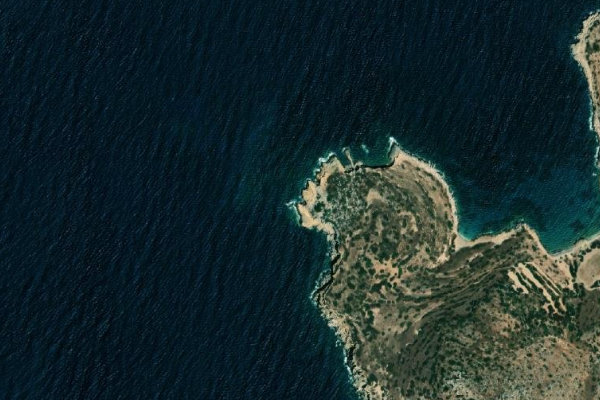 Immagine satellitare dei dintorni di Ákra Eikónisma