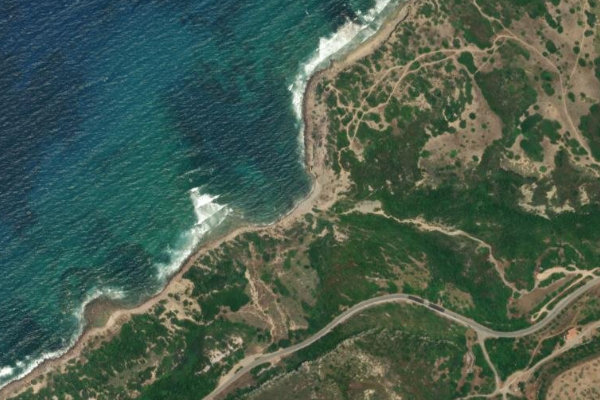 Rio Sa Canna çevresinin uydu görüntüsü