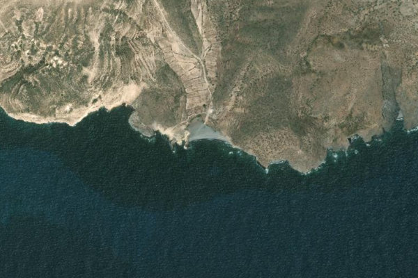 Cala del Carnaje çevresinin uydu görüntüsü