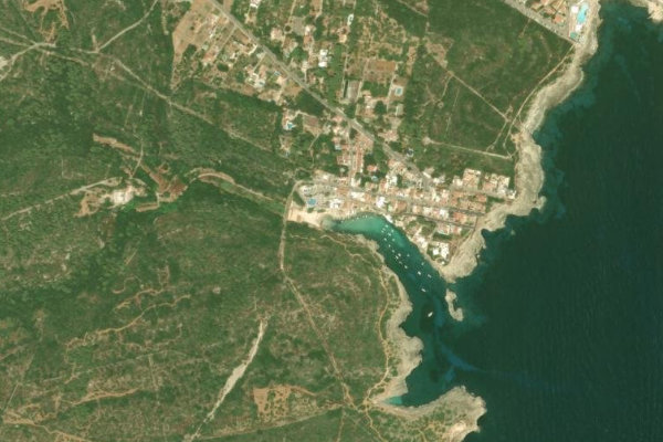 Cala Alcaufar çevresinin uydu görüntüsü