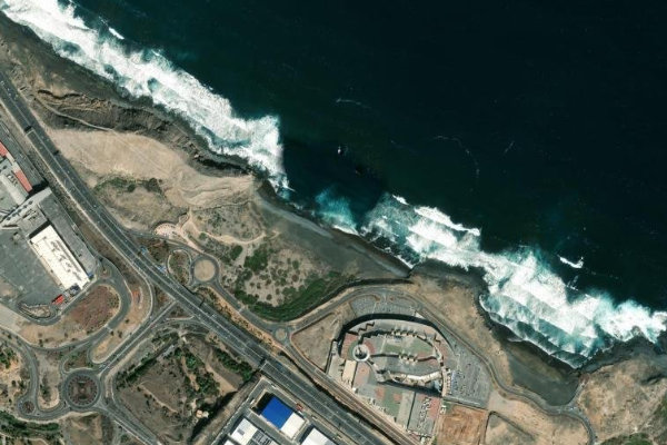 Playa de Bocabarranco çevresinin uydu görüntüsü