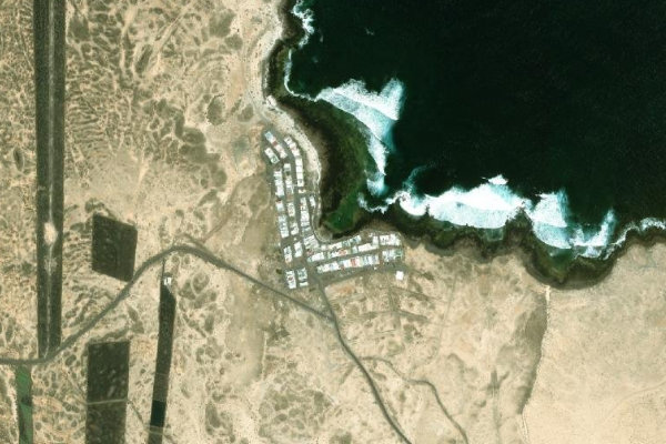 caleta de Caballo çevresinin uydu görüntüsü