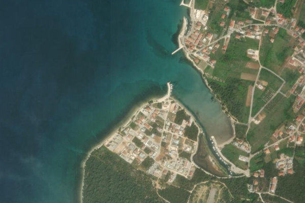 Punta Šepurine çevresinin uydu görüntüsü