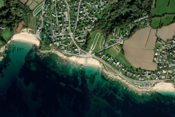 Plage de Portez çevresinin uydu görüntüsü