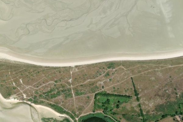 Dunes de Kéremma çevresinin uydu görüntüsü