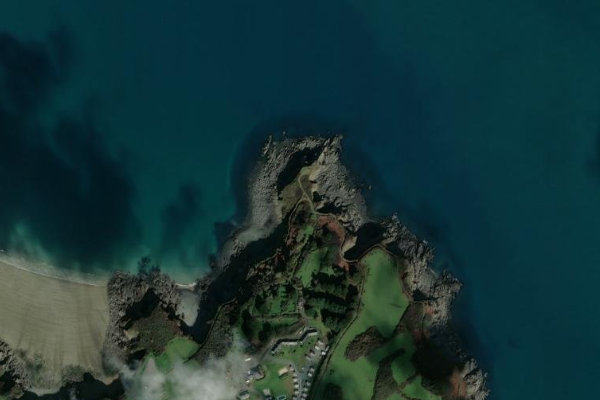 Pointe du Bec de Vir çevresinin uydu görüntüsü