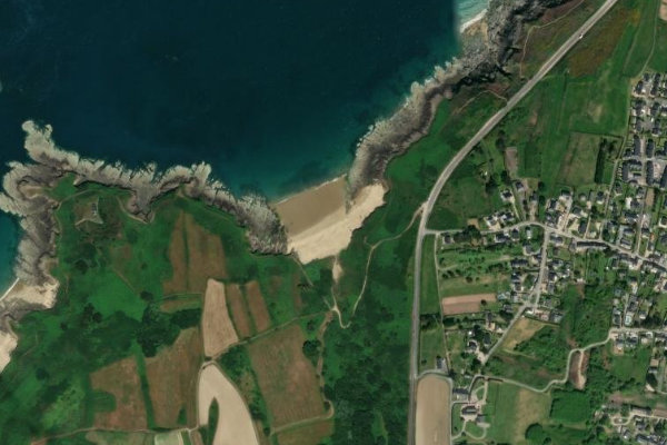 Plage du Saussaye çevresinin uydu görüntüsü