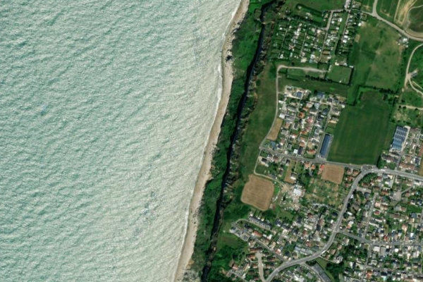 Plage de St Adresse çevresinin uydu görüntüsü