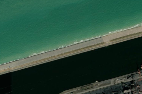 Plage du Braek çevresinin uydu görüntüsü