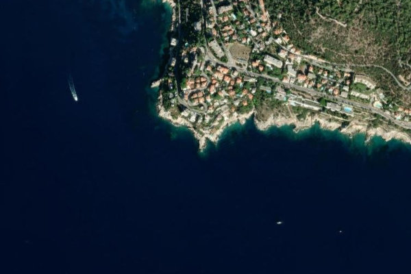 Cap de Nice çevresinin uydu görüntüsü