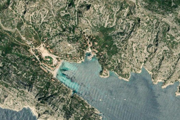 Port de Sormiou çevresinin uydu görüntüsü