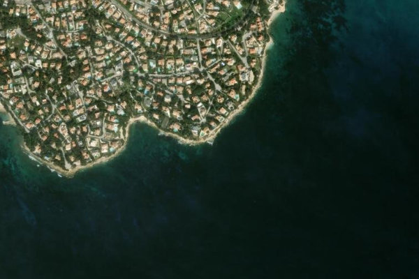 Cap de Nantes çevresinin uydu görüntüsü
