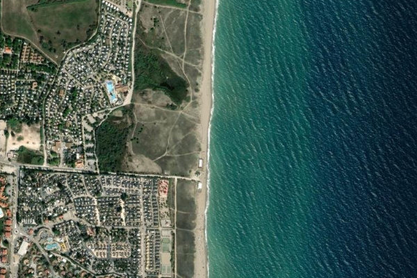 Plage Torreilles çevresinin uydu görüntüsü