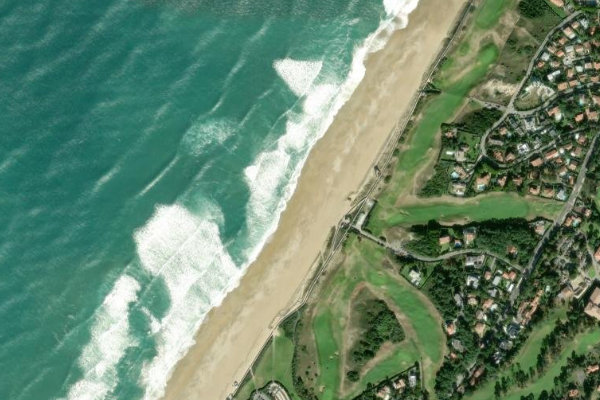 Plage de l'Océan (Anglet) çevresinin uydu görüntüsü