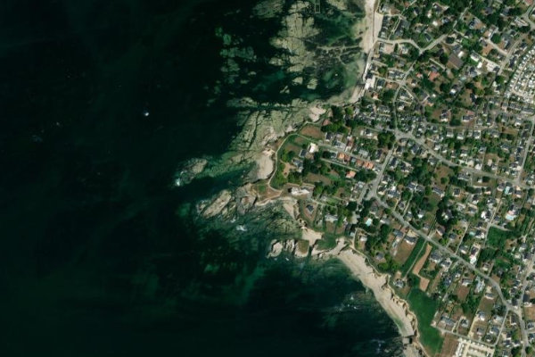 Pointe du Castelli çevresinin uydu görüntüsü