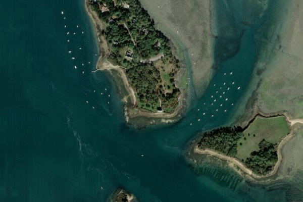 Pointe du Blair çevresinin uydu görüntüsü