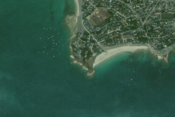 Pointe Saint-Colomban çevresinin uydu görüntüsü