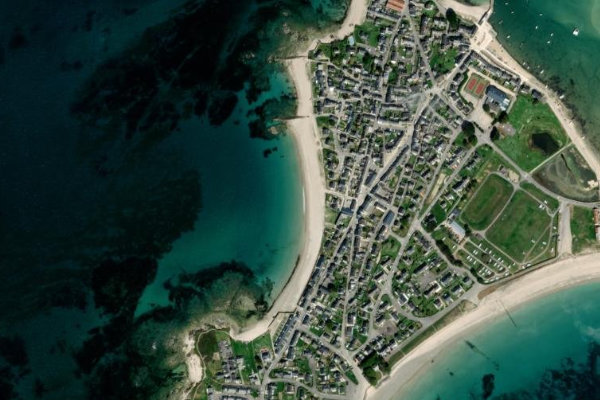 Plage de Goêrem çevresinin uydu görüntüsü