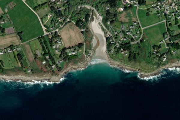 Anse de Rospico çevresinin uydu görüntüsü