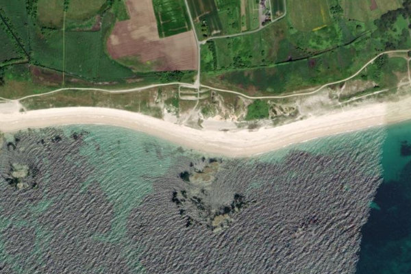 Plage de Léhan çevresinin uydu görüntüsü