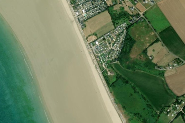 Plage de Pentrez çevresinin uydu görüntüsü