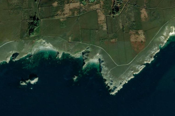 Pointe de Portzen çevresinin uydu görüntüsü