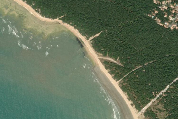 Plage de Vert Bois çevresinin uydu görüntüsü