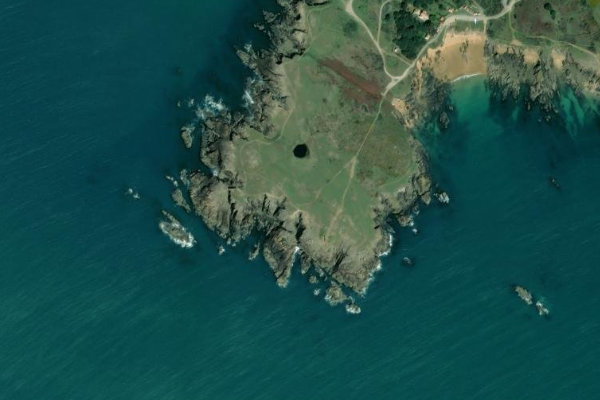 Pointe du Châtelet çevresinin uydu görüntüsü