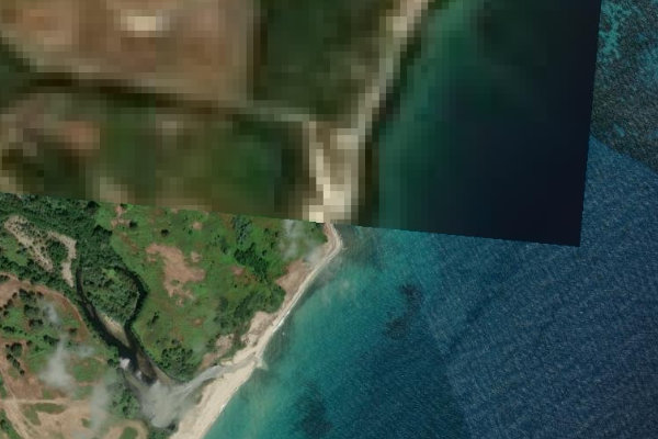 Plage de Travo çevresinin uydu görüntüsü