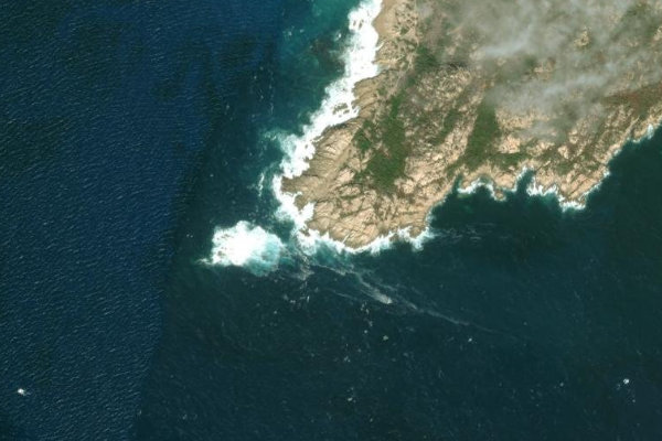 Capu di Roccapina çevresinin uydu görüntüsü