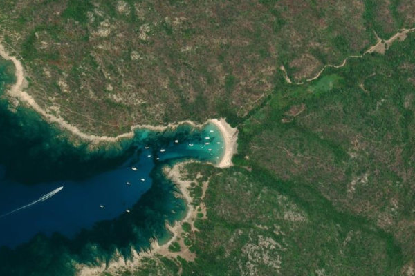 Cala di Conca çevresinin uydu görüntüsü