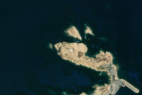 Phare de la Pietra çevresinin uydu görüntüsü