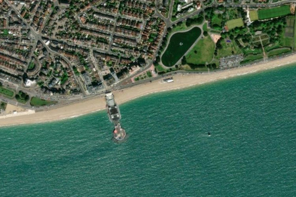 Southsea Beach çevresinin uydu görüntüsü