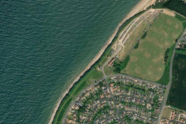 Old Hunstanton Lighthouse çevresinin uydu görüntüsü