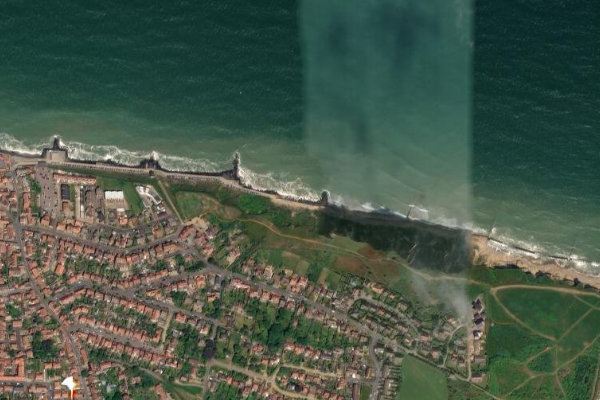 Sheringham Beach çevresinin uydu görüntüsü